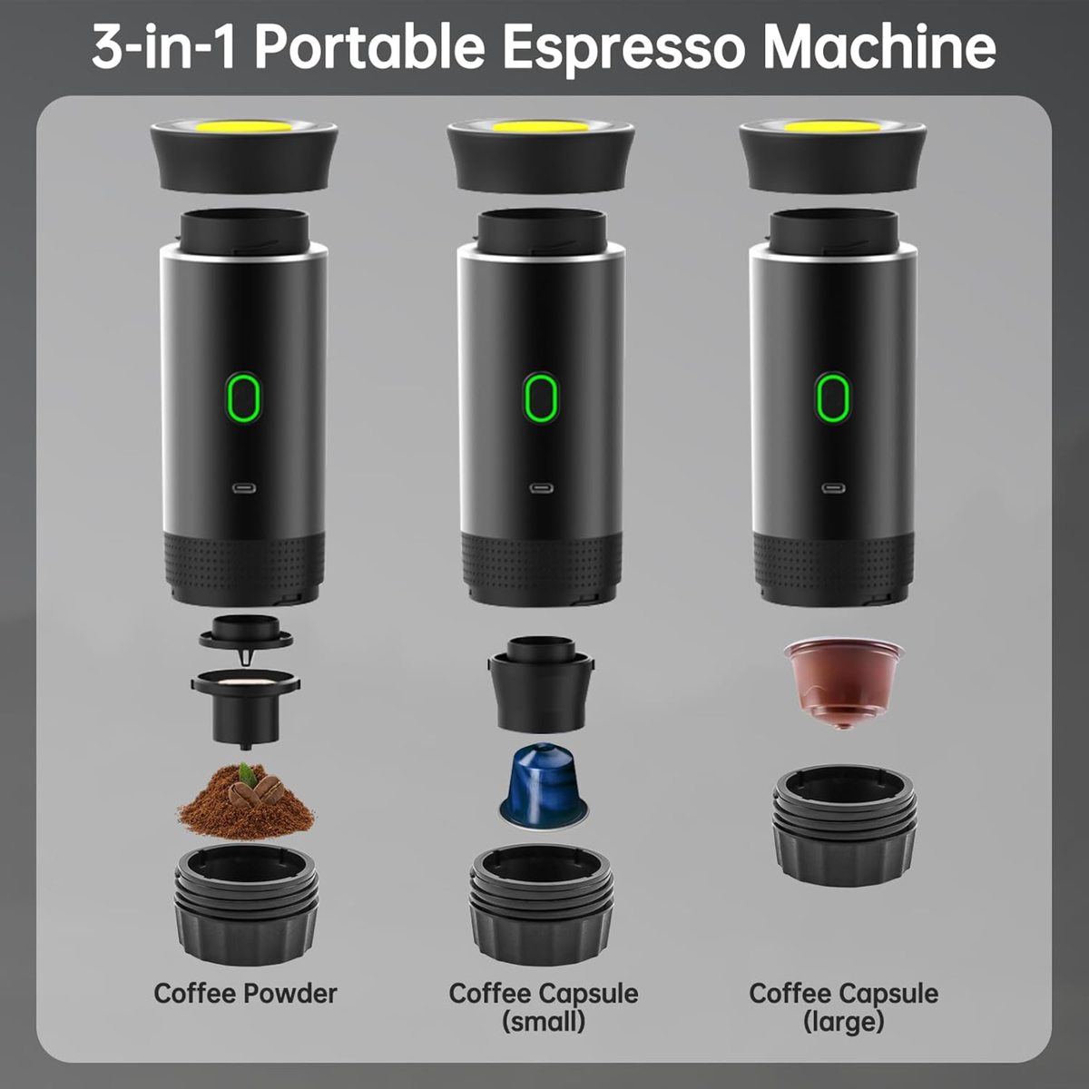 Cafetera Portátil Espresso 3 en 1